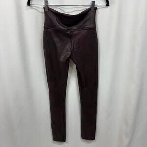 Spanx SPANXshape Faux Leather Wine Burgundy Leggings Small